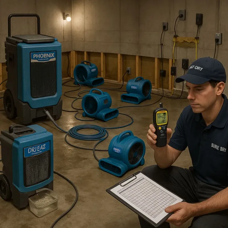 Structural Drying and Dehumidification process in Emerald Isle, NC
